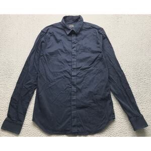 Armani Exchange Button Up Long Sleeve Dress Shirt Mens Small Slim Navy